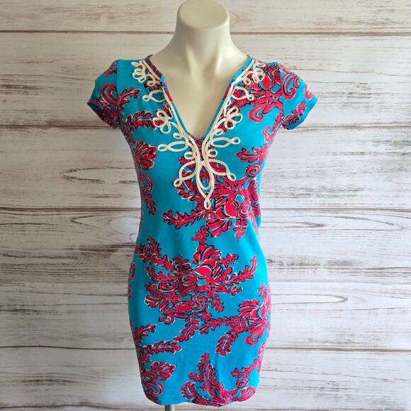 Lilly Pulitzer Brewster Short Sleeve Tee Shirt Dress sz Xsmall - Picture 1 of 6
